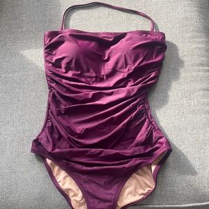 Purple J-Crew one piece bathing suit